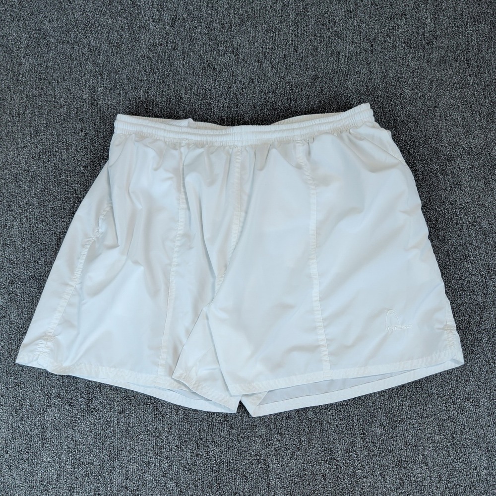 Head Athletic Shorts XL Mens White Tennis Gym Running Mesh Liner Back Pocket